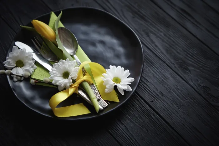 Framed Print : Easter Spring Table Print with Yellow Tulip on Black Ceramic Framed Print : Easter Spring Table Print with Yellow Tulip on Black Ceramic
