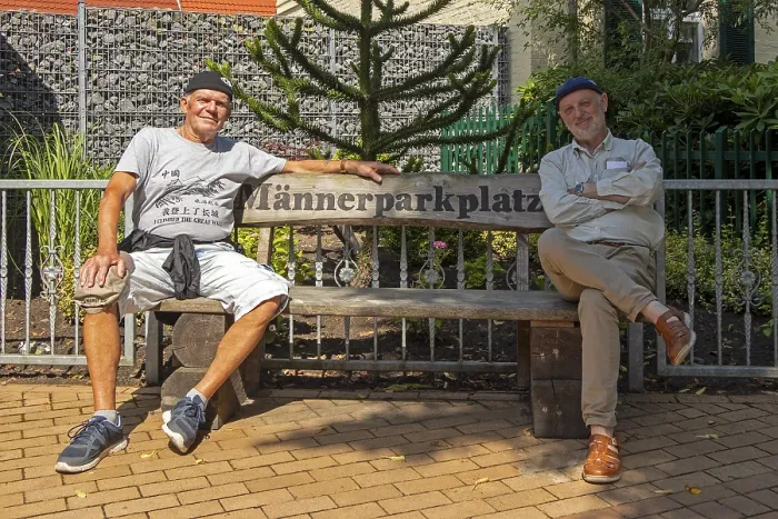 Framed Print : Two Elderly Men on a Bench Print, Wustrow, Germany Framed Print : Two Elderly Men on a Bench Print, Wustrow, Germany