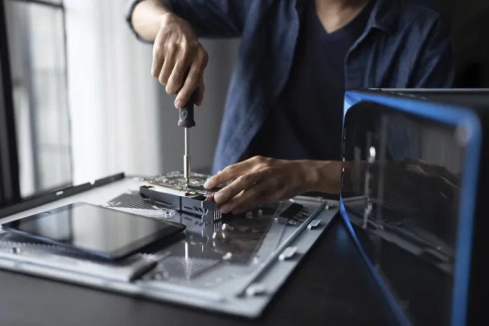 Framed Print : IT Engineer Installing Hardware Print Framed Print : IT Engineer Installing Hardware Print