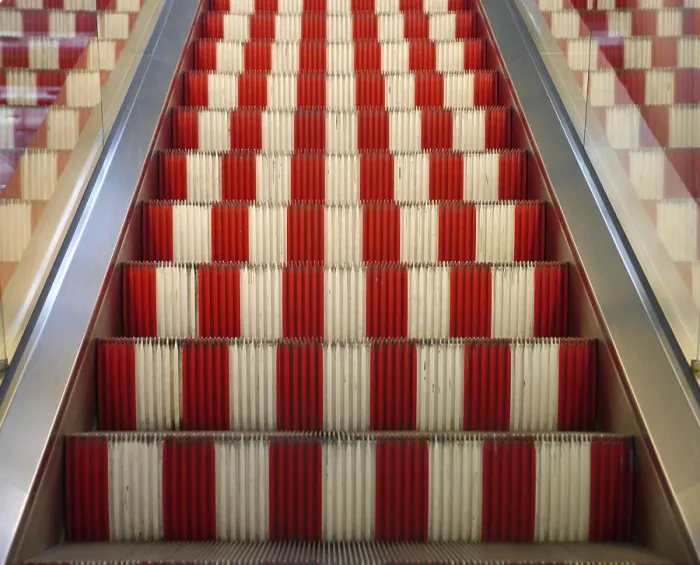 Framed Print : Escalator Print in Modern Shopping Mall Framed Print : Escalator Print in Modern Shopping Mall