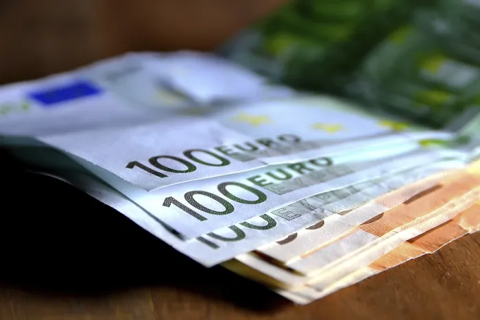 Framed Print : Euro notes on a table Print