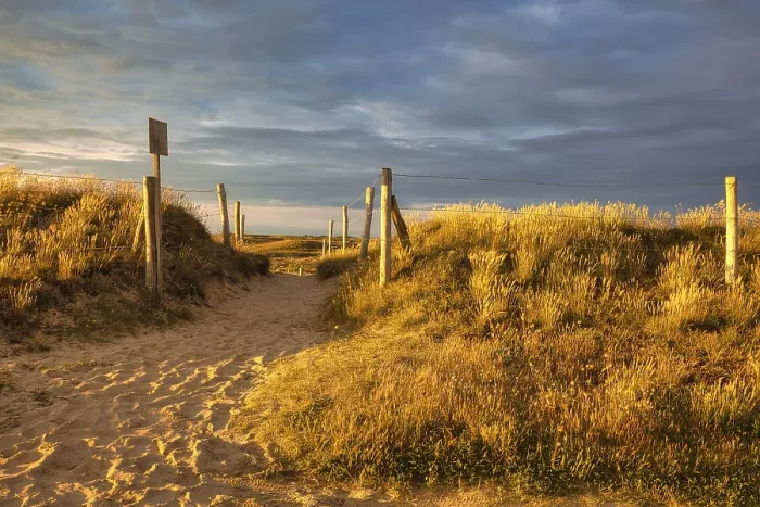 Framed Print : Evening atmosphere on the beach Print, Plage de Kerhillio, France