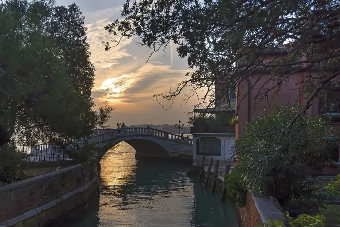 Framed Print : Evening atmosphere with bridge, Venice Print Framed Print : Evening atmosphere with bridge, Venice Print