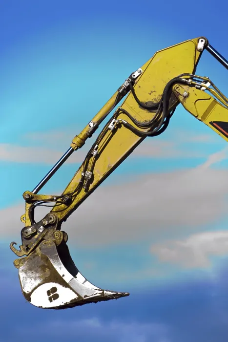 Framed Print : An Excavator on a Construction Site - Print Framed Print : An Excavator on a Construction Site - Print