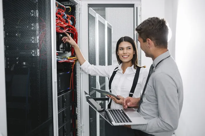 Framed Print : IT Expert Checking Supercomputer Server Print Framed Print : IT Expert Checking Supercomputer Server Print