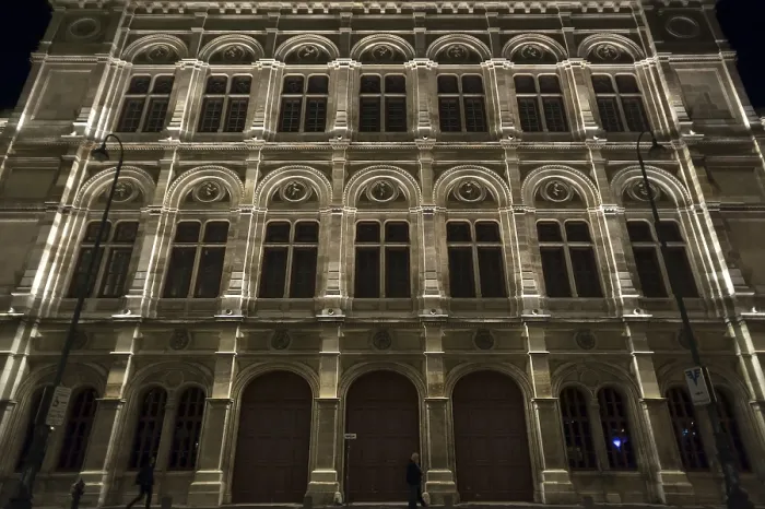Framed Print : Vienna State Opera Facade Night Scene Print Framed Print : Vienna State Opera Facade Night Scene Print