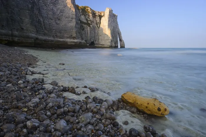 Framed Print : Falaise d'Aval Chalk Cliffs Print, Normandy, France Framed Print : Falaise d'Aval Chalk Cliffs Print, Normandy, France