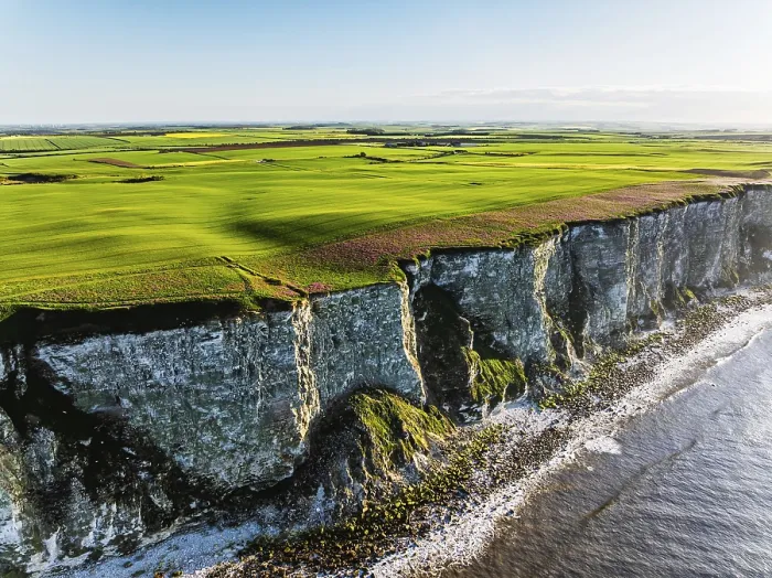 Framed Print : Bempton Cliffs Drone Print, Yorkshire, England Framed Print : Bempton Cliffs Drone Print, Yorkshire, England