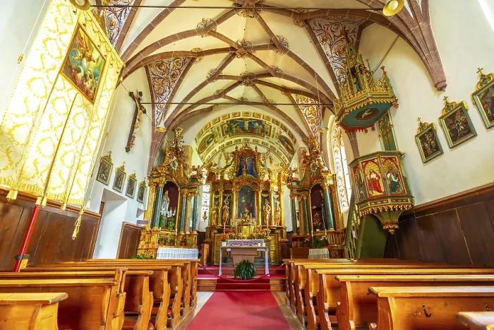 Framed Print : St. Magdalena Church Interior Print, Val di Funes, Italy Framed Print : St. Magdalena Church Interior Print, Val di Funes, Italy