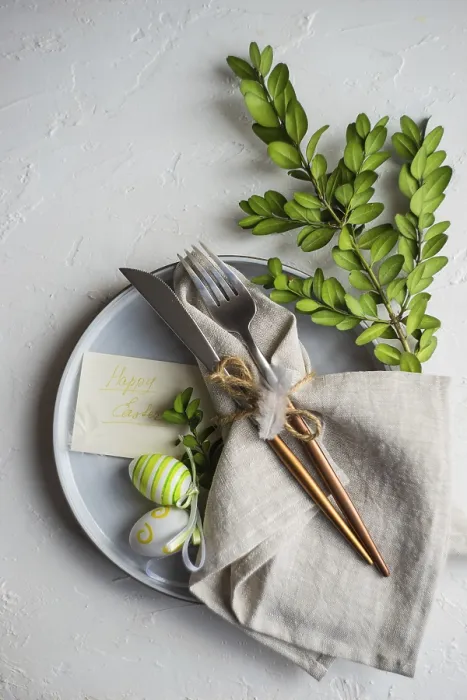 Framed Print : Easter Dinner Table Setting Print