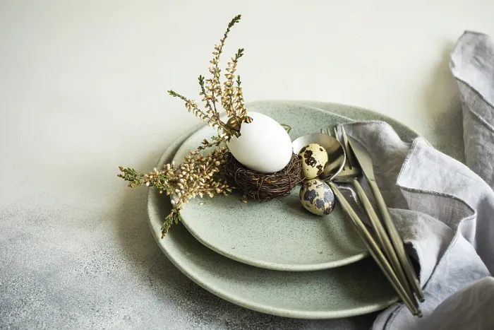 Framed Print : Easter Dinner Table Setting Print Framed Print : Easter Dinner Table Setting Print