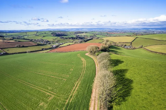 Framed Print : Devon Spring Landscape Print from a Drone Framed Print : Devon Spring Landscape Print from a Drone