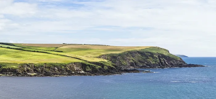 Framed Print : Fields and Farms Cliffs Print, South Devon Coast, England Framed Print : Fields and Farms Cliffs Print, South Devon Coast, England