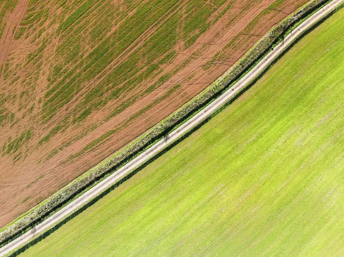 Framed Print : Top Down over Fields and Farms Print, Devon, UK Framed Print : Top Down over Fields and Farms Print, Devon, UK