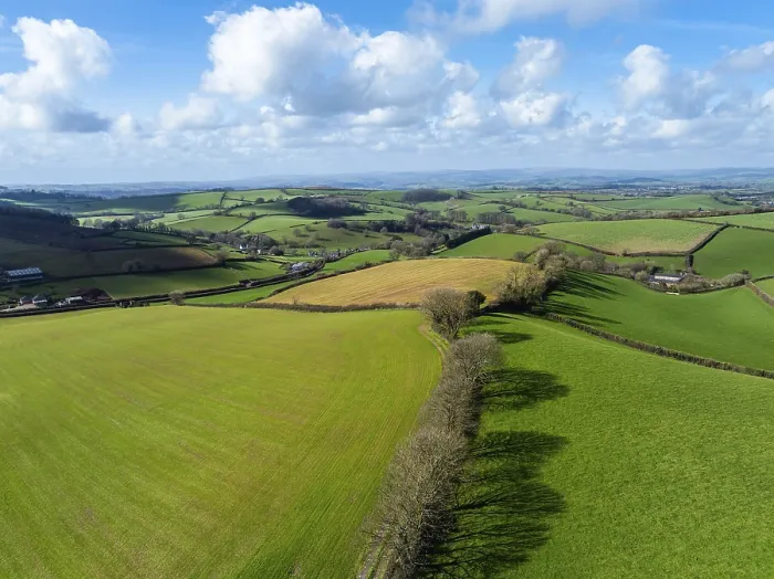 Framed Print : Devon Fields and Farms Drone Print, England Framed Print : Devon Fields and Farms Drone Print, England