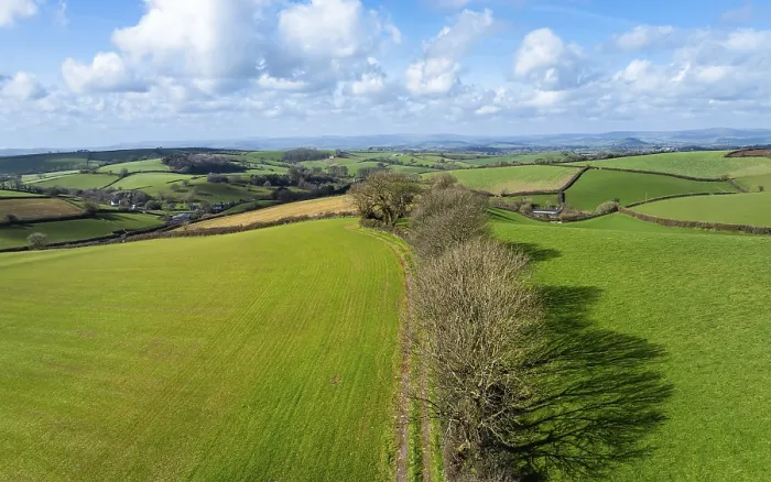 Framed Print : Devon Fields and Farms Drone Print, England UK Framed Print : Devon Fields and Farms Drone Print, England UK