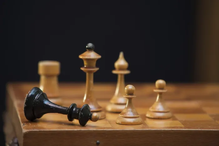 Framed Print : Chess Print: Black King Defeated Framed Print : Chess Print: Black King Defeated