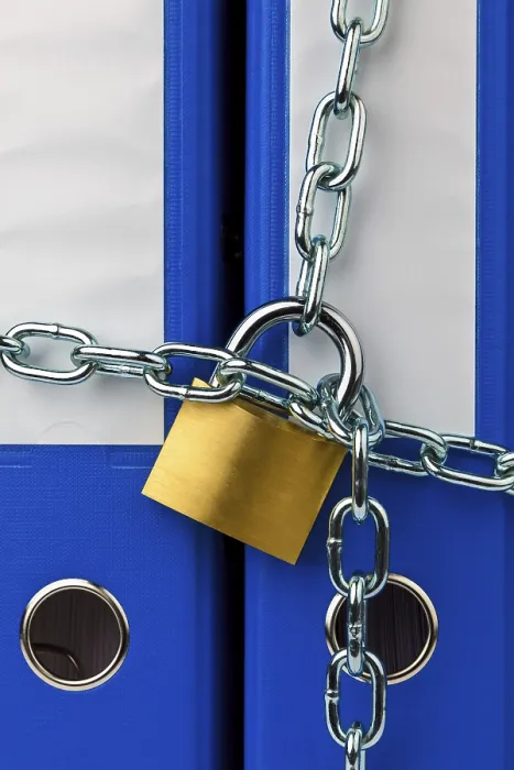 Framed Print : Data Protection Print - Locked File Folder Framed Print : Data Protection Print - Locked File Folder