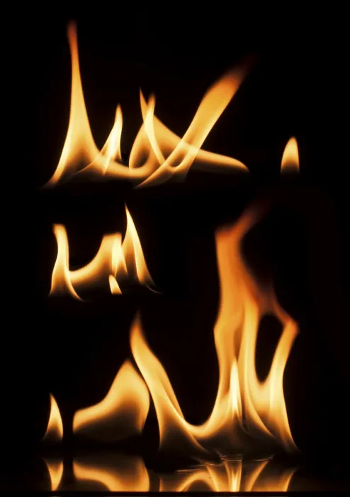 Framed Print : Studio Shot Flames Print on Black Background Framed Print : Studio Shot Flames Print on Black Background