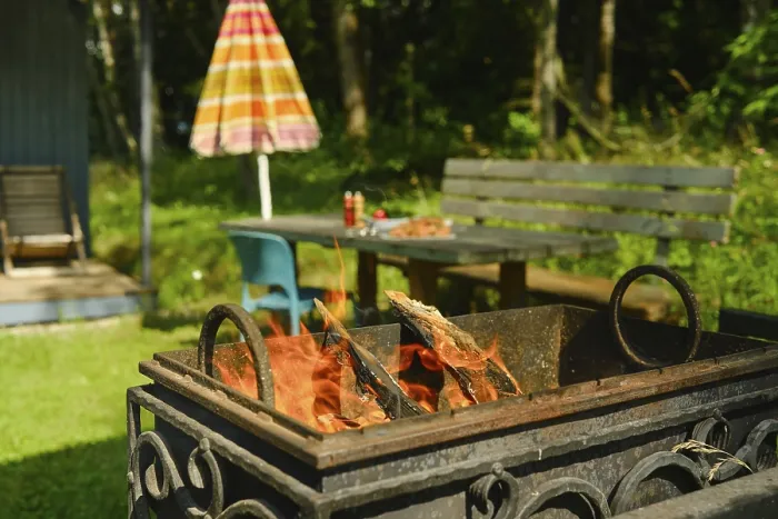 Framed Print : Fire Pit in Backyard Setting Print Framed Print : Fire Pit in Backyard Setting Print