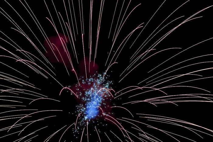 Framed Print : Fireworks Show Print - Vibrant Night Sky Display