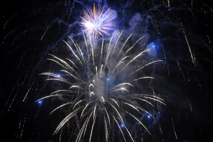 Framed Print : Fireworks Print - Vibrant Night Sky Display Framed Print : Fireworks Print - Vibrant Night Sky Display