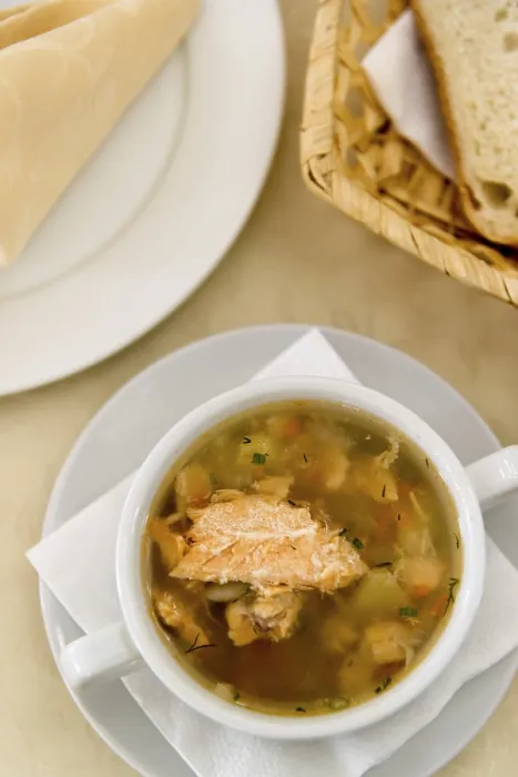 Framed Print : Fish Soup on a Table Restaurant Print Framed Print : Fish Soup on a Table Restaurant Print