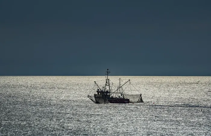 Framed Print : Fishing Boat at Work Print