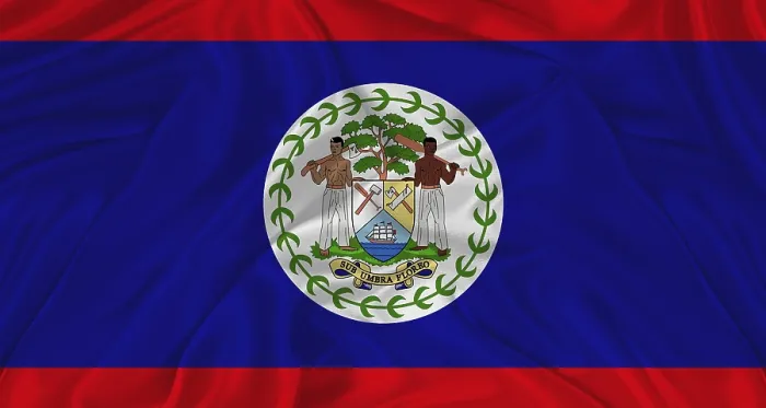 Framed Print : Flag of Belize with Cloth Texture Print - Close Up Framed Print : Flag of Belize with Cloth Texture Print - Close Up