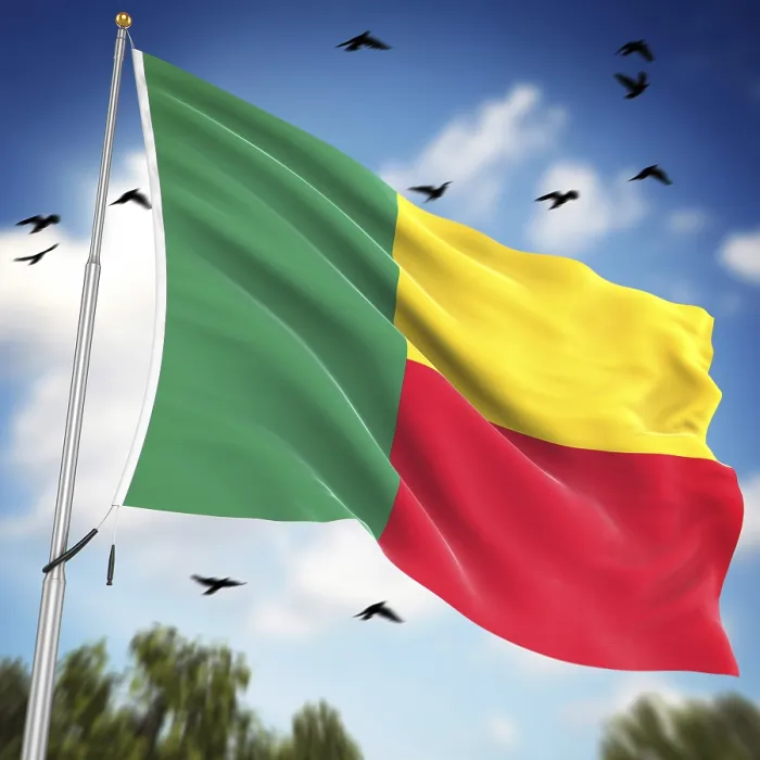 Framed Print : Computer Generated 3D Rendered Print of the Flag of Benin