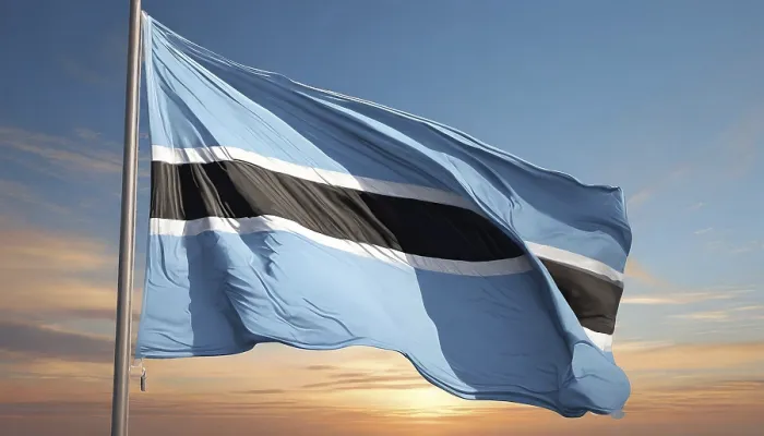 Framed Print : Botswana Flag Print - Blue Sky Framed Print : Botswana Flag Print - Blue Sky
