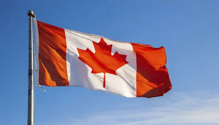 Framed Print : The Flag of Canada Print - Blue Sky Background Framed Print : The Flag of Canada Print - Blue Sky Background