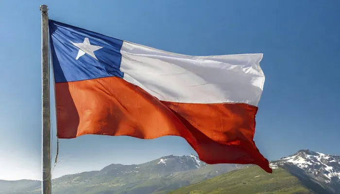 Framed Print : The Flag of Chile Print: A Blue Sky Background Framed Print : The Flag of Chile Print: A Blue Sky Background