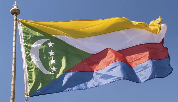Framed Print : The Comoros Flag Print - Blue Sky