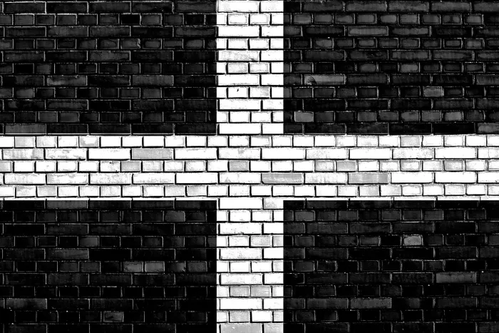 Framed Print : Flag of Cornwall Painted Print on Brick Wall Framed Print : Flag of Cornwall Painted Print on Brick Wall