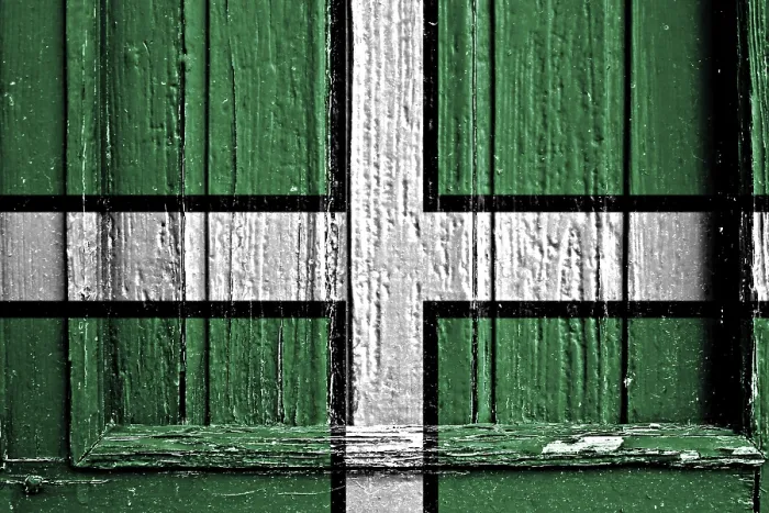 Framed Print : Flag of Devon Print on Wooden Frame