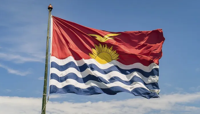 Framed Print : The Flag of Kiribati Print, Polynesian Blue Sky