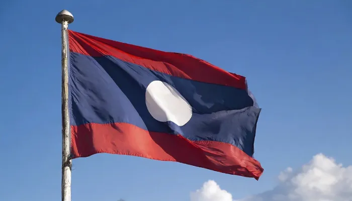 Framed Print : Laos Flag Print: Blue Sky Isolation Framed Print : Laos Flag Print: Blue Sky Isolation