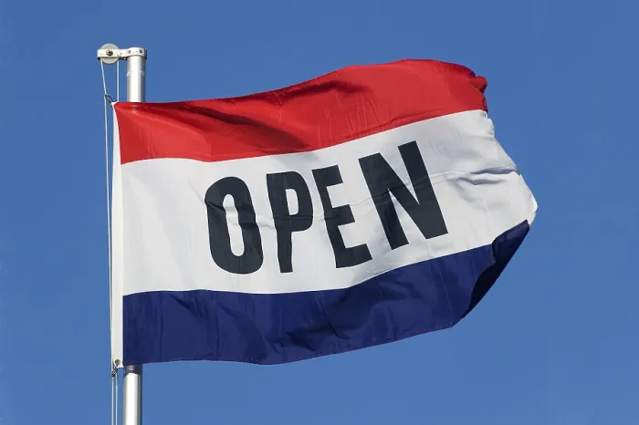 Framed Print : Flag Print: OPEN Flag Design Framed Print : Flag Print: OPEN Flag Design