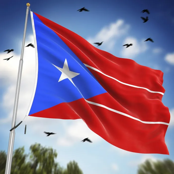 Framed Print : 3D Rendered Print of the Flag of Puerto Rico