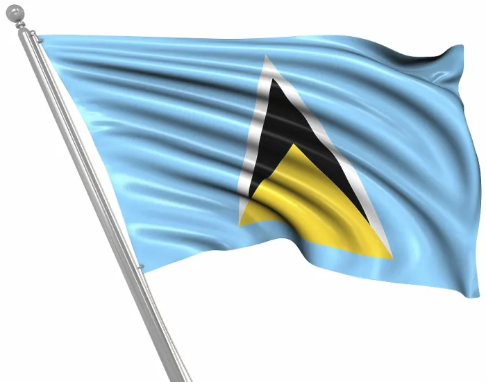 Framed Print : Computer Generated 3D Rendered Flag of Saint Lucia Print Framed Print : Computer Generated 3D Rendered Flag of Saint Lucia Print
