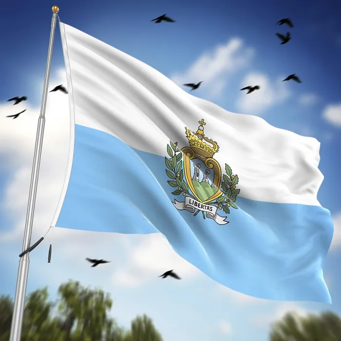 Framed Print : 3D Rendered Print of the Flag of San Marino Framed Print : 3D Rendered Print of the Flag of San Marino