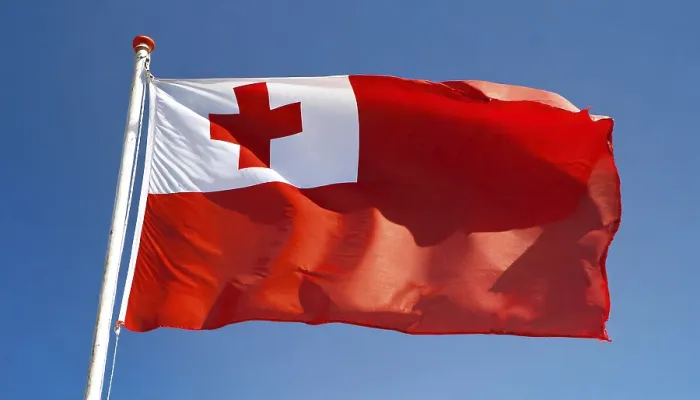 Framed Print : The Flag of Tonga Print: Isolated Blue Sky Scene Framed Print : The Flag of Tonga Print: Isolated Blue Sky Scene