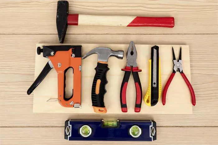 Framed Print : Flat Lay Arrangement Tools Print Framed Print : Flat Lay Arrangement Tools Print