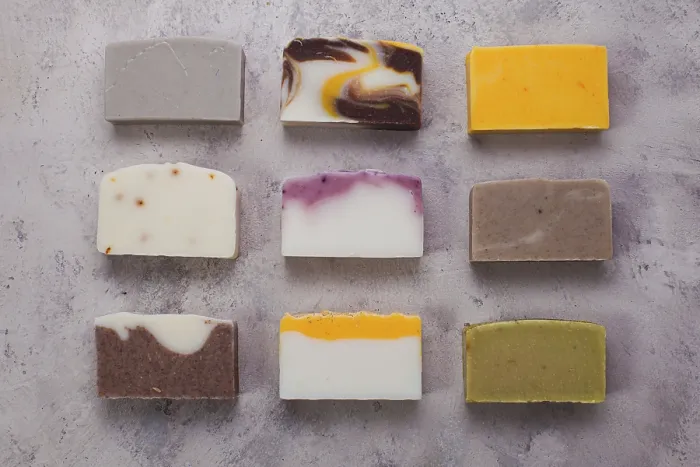 Framed Print : Flat Lay Composition Print with Handmade Soap Bars Framed Print : Flat Lay Composition Print with Handmade Soap Bars