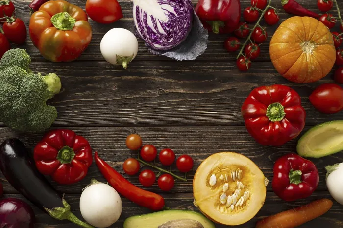 Framed Print : Flat Lay Vegetables Circular Frame Print Framed Print : Flat Lay Vegetables Circular Frame Print