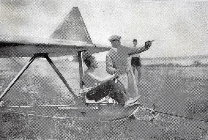 Framed Print : Glider Pilot in Simulator Print, 1934