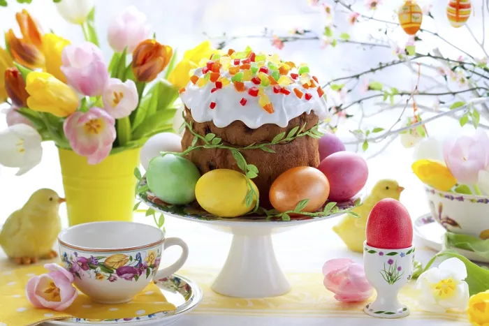 Framed Print : Colourful Easter Table Print Framed Print : Colourful Easter Table Print