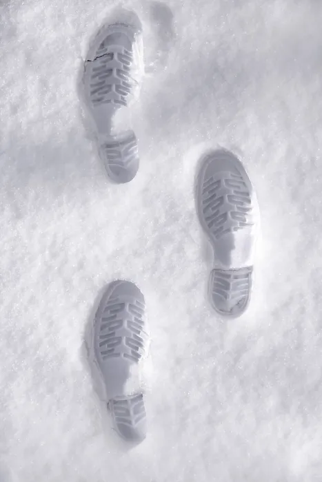 Framed Print : Footprints in the Snow Print