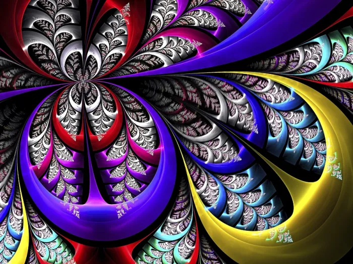 Framed Print : Fractal Ornament Print - Abstract Computer-Generated Image